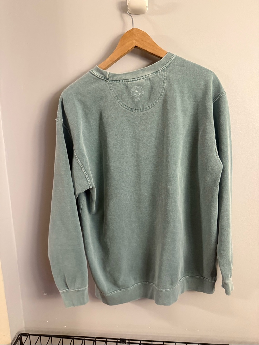 Comfort Colors Nantucket Sweatshirt Large Sage Green Cotton Blend Crewneck - Picture 4 of 4